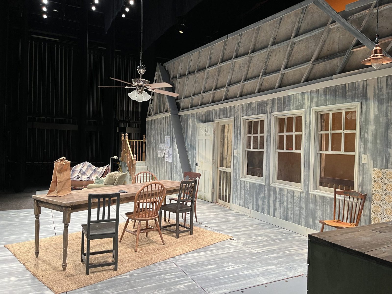 The completed set standing on stage