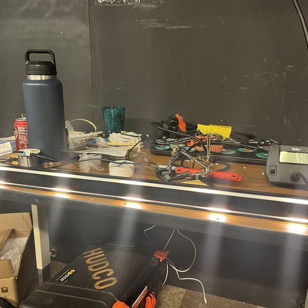 Aisle light soldering - Bay Street Theater