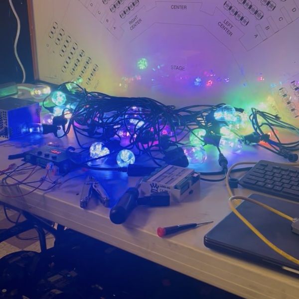 Testing DMX control of pixel bulbs - Bay Street Theater