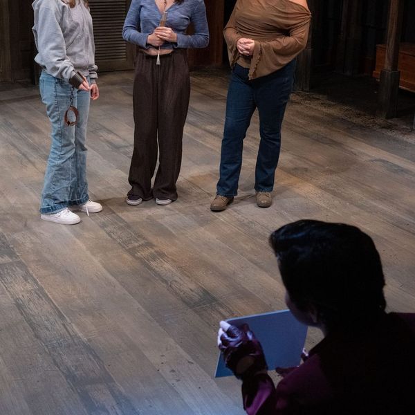An audience member dragged onstage to read lines - The Comedy of Errors