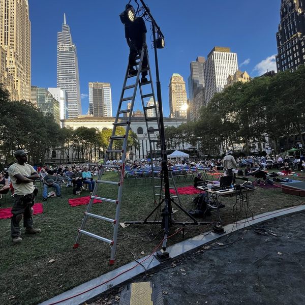 Light pole install - Bryant Park