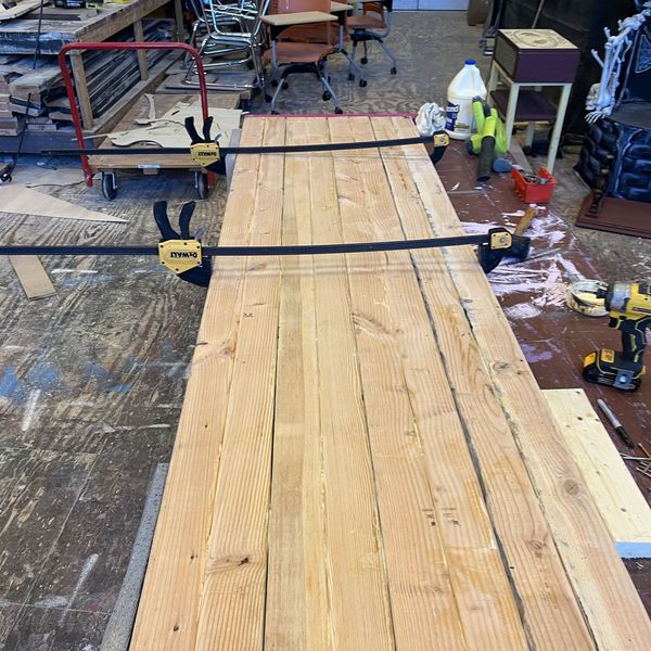 The table top, clamped up - The Mound Builders