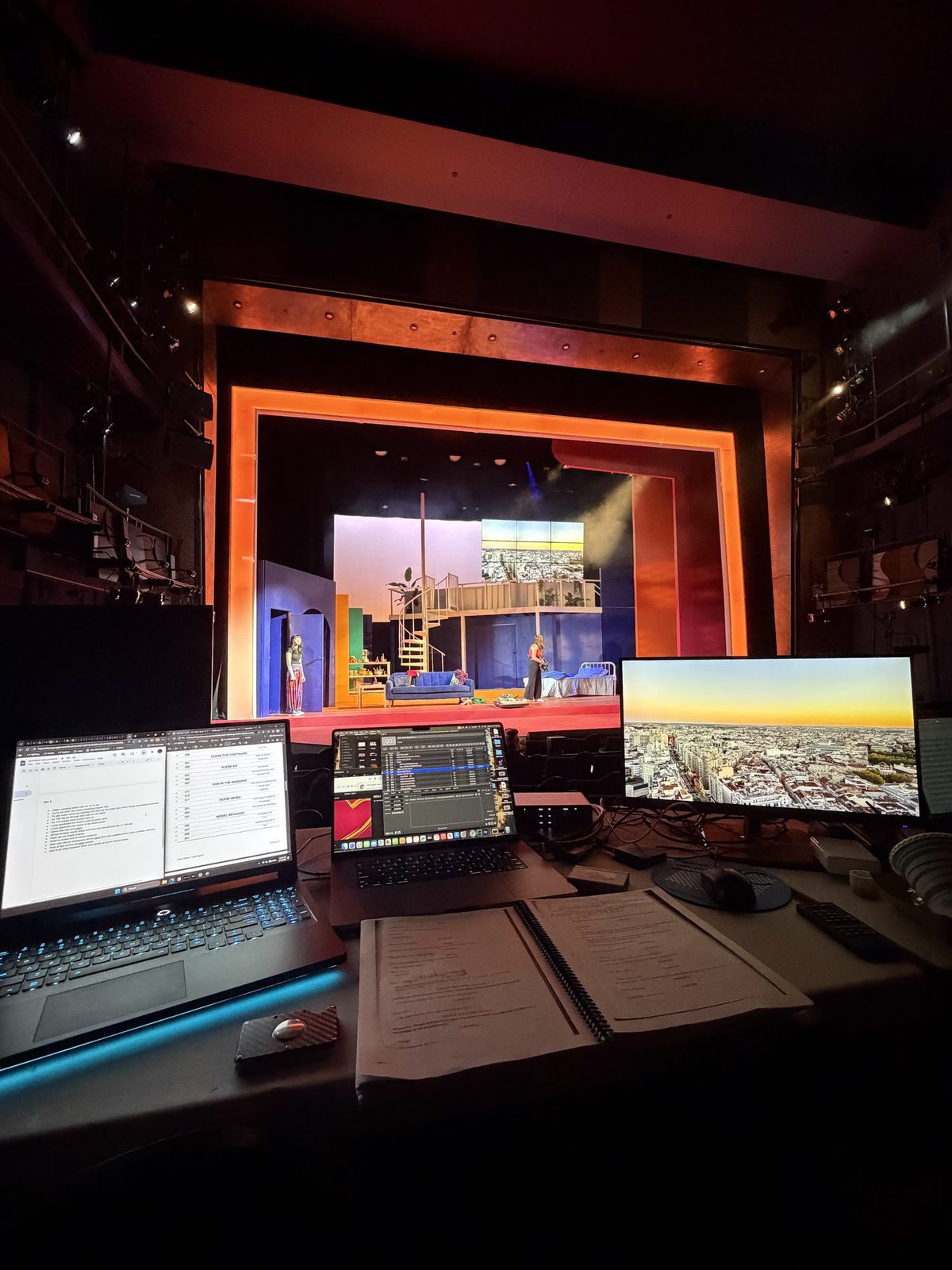 The video desk during technical rehearsal